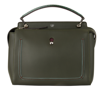 Dotcom Bag, &pound;595, Handbags, Green, Leather/Snake, Front view